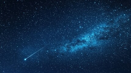 night sky with shooting star and milky way galaxy