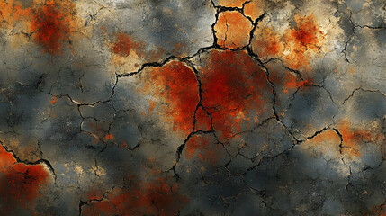 Wall Mural - Cracked Rusty Surface Texture Background