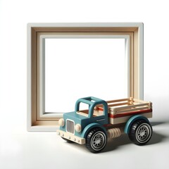 Wall Mural - greeting cards with a toy car theme, photo frames with a children's theme, invitation card car theme