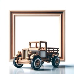 Wall Mural - greeting cards with a toy car theme, photo frames with a children's theme, invitation card car theme