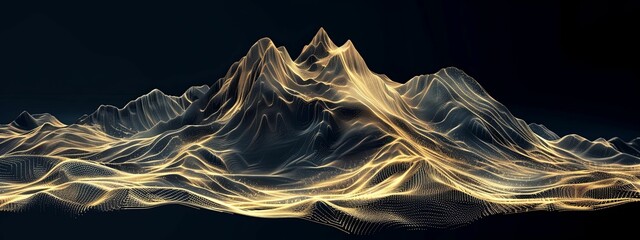 Wall Mural - Golden Light Abstract Mountain Range