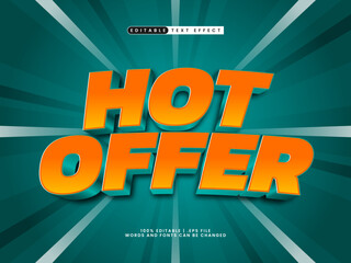 Wall Mural - hot offer editable text effect in discount and sale text style