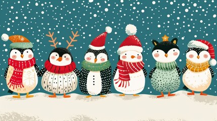 Wall Mural - Christmas snowman