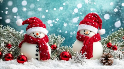 Wall Mural - Christmas snowman