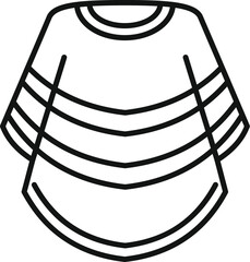 Poster - simple vector icon of a stylish poncho with stripes, perfect for fashion blogs or winter clothing de