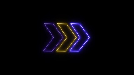 Poster - Glowing right arrow icon animation with smooth and fluid motion effects for interactive design.