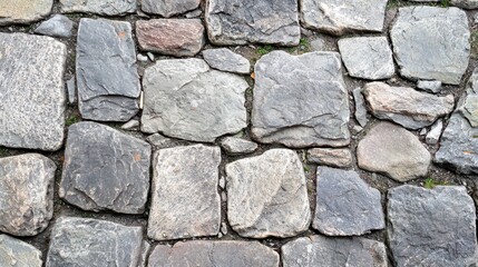 Sticker - Stone Pavement Texture   Natural Grey Cobblestone Background