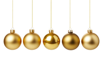 Wall Mural - PNG Christmas balls gold decoration hanging.