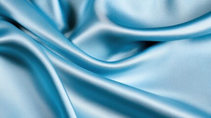 Canvas Print - The rich blue silk fabric showcases a glossy, flowing texture that reflects light beautifully, creating a sense of elegance and luxury