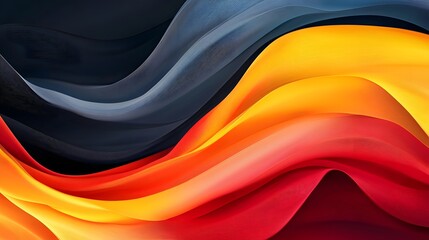 Wall Mural - Abstract Swirling Shapes in Vibrant Red, Yellow, and Blue Hues