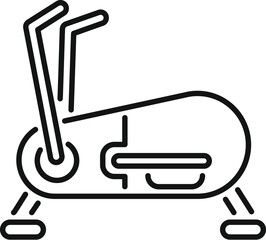 Poster - simple line icon representing a stationary bike, perfect for fitness and exercise related content
