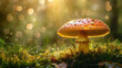 © Chatchanan - Mushroom with dewdrops under soft, realistic lighting in a forest scene