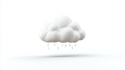 A white cloud with rain falling from it