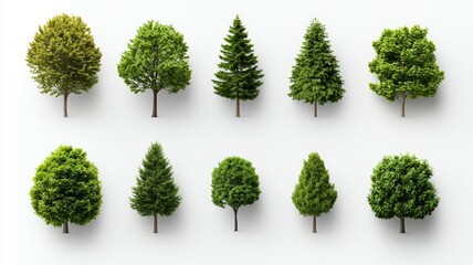 Wall Mural - A collection of trees in various sizes and shapes