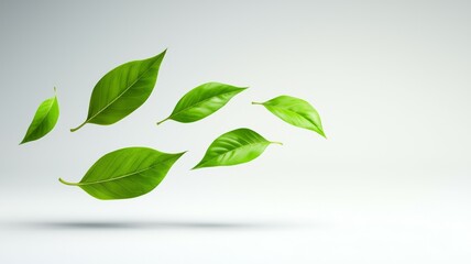 Canvas Print - A leafy green leaf is flying through the air