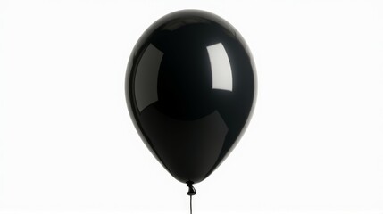 A black balloon is floating in the air