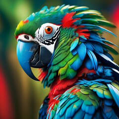 blue and green parrot