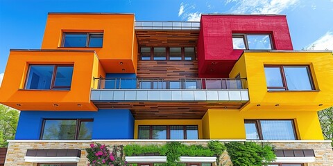 Canvas Print - facade of a building with windows