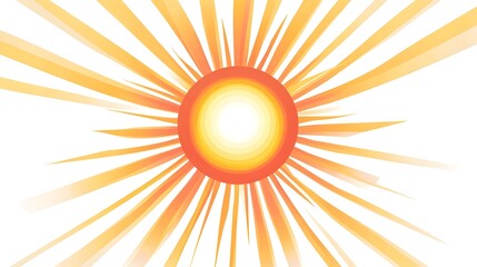 Poster - A flat image of a wallpaper pattern featuring a radiant sun with a glowing aura on a clean white background  The design has a minimalist modern and elegant aesthetic