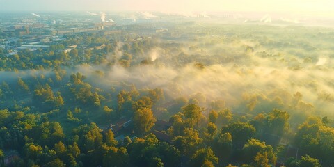 Sticker - mist over the river