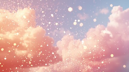 Wall Mural - Abstract Pink and Blue Sky with Glitter Bokeh