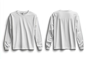 White Long Sleeve Tshirt Mockup Isolated created with Generative AI