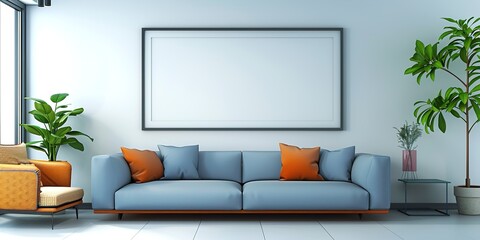 Sticker - modern interior with sofa