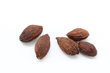 Cardamom on white background