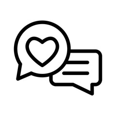 2 love message line icon illustration vector graphic