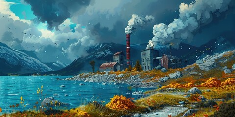 Wall Mural - view of a lake