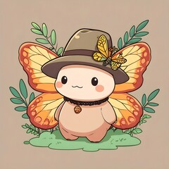 Poster - Cute Fantasy Creature with Butterfly Wings