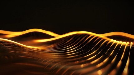 Poster - Abstract Golden Waves