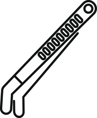 Poster - Simple vector icon of metal tweezers with rubber handle for electronics repairing