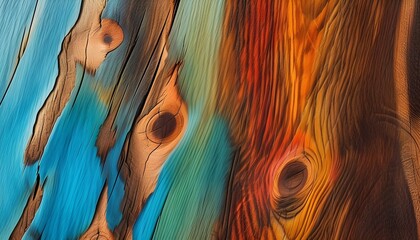 Wall Mural - Richly Textured Polished Wooden Surface Showcasing Natural Knots and Vibrant Color Variations