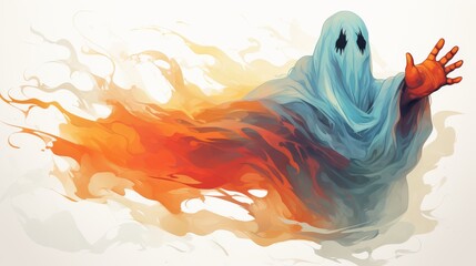 Wall Mural - watercolor Halloween October 31 Generative AI