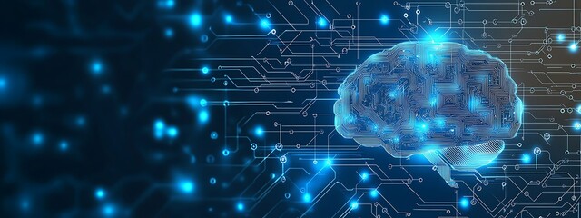 Poster - Human Brain Circuitry Illuminated by Blue Light