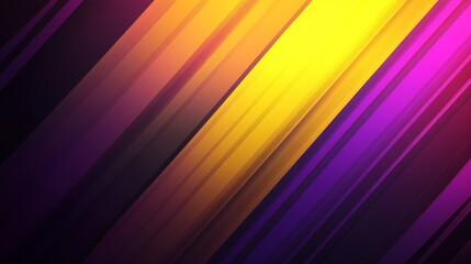 Diagonal stripes in purple, yellow and orange on dark background.