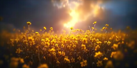 Canvas Print - sunset in the grass