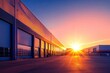 © Dzikrul Husnani - Modern Industrial Warehouse at Sunset with Clear Sky , ai