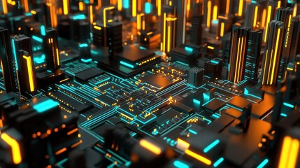 Poster - Abstract Futuristic Cityscape