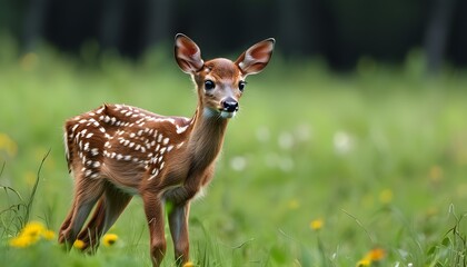 Graceful fallow deer in a sunlit meadow