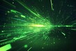 © Abusufyan - Abstract green light streaks and particles on a dark background.