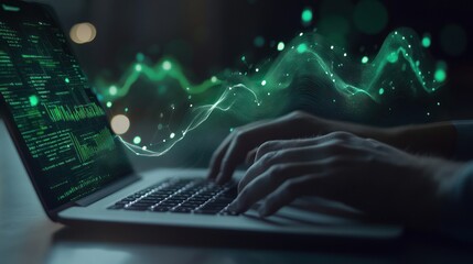 Poster - data analysis and visualization on laptop