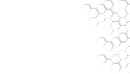 Poster - White Hexagonal Background, white Hexagonal Background Luxury White Pattern seamless bright