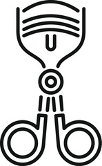 Poster - This icon represents an eyelash curler, a tool used to curl eyelashes for a more dramatic look