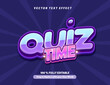 © TuongVi - Editable text effect - Quiz Time and Quiz Tips 3d cartoon template style premium vector. Trendy color background