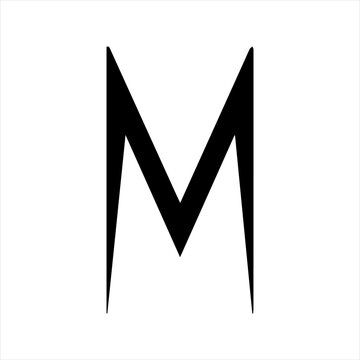 Bold Silhouette M Logo with Integrated in Black on White Background vector illustration 
