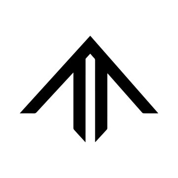 Bold Silhouette M Logo with Integrated in Black on White Background vector illustration 