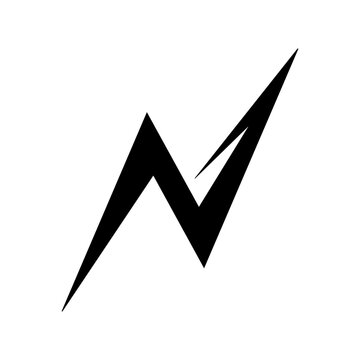 Bold Silhouette M Logo with Integrated in Black on White Background vector illustration 