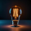 © Designs On Demand  - Glowing light bulb with vintage filament design
